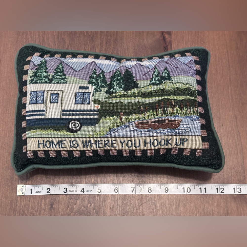 CampingThemed, Home is where you hook up, Decorative Pillow - Picture 3 of 8